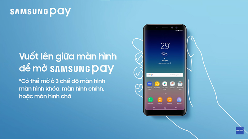 Vuốt ngón tay từ giữa màn hình lên