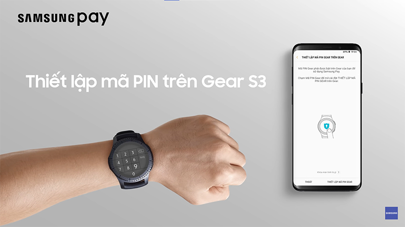 Thiết lập mã PIN trên đồng hồ Gear của bạn