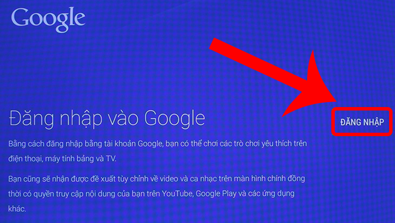 Đăng nhập bằng tài khoảng Google có sẵn