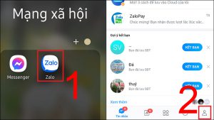 Vào mục cá nhân trong Zalo