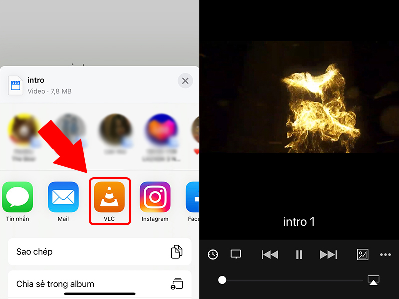 Chọn VLC để phát video