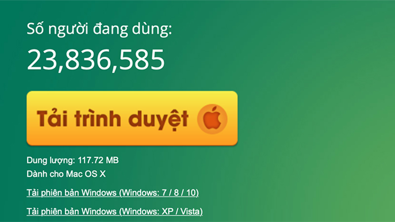 Tải trình duyệt Cốc Cốc về MacBook