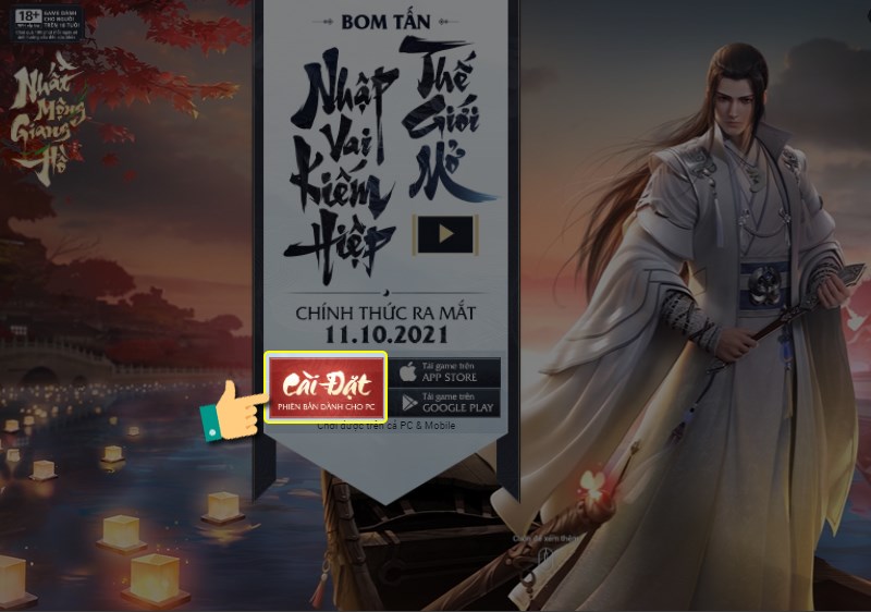 Nhấn cài đặt Nhấn cài đặt