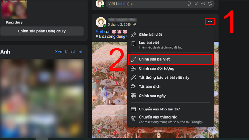 Tiến hành chỉnh sửa
