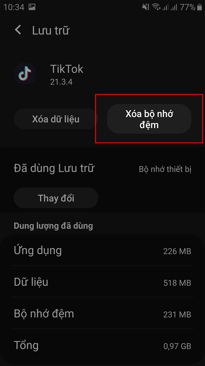 Sau đó chọn Xóa bộ nhớ đệm > Chọn OK Sau đó chọn Xóa bộ nhớ đệm > Chọn OK