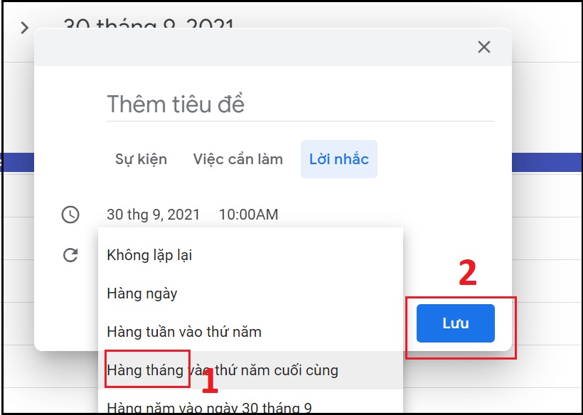 Lưu lời nhắc