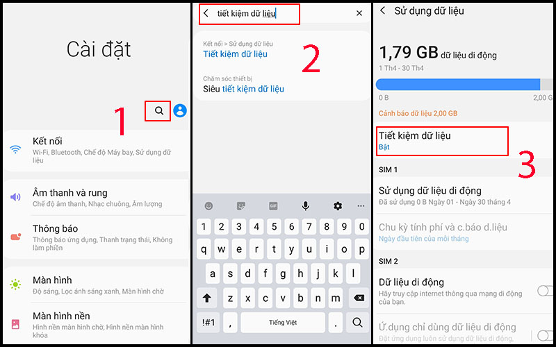 Bạn cũng  có thể sử dụng cách sau để truy cập vào mục Tiết kiệm dữ liệu