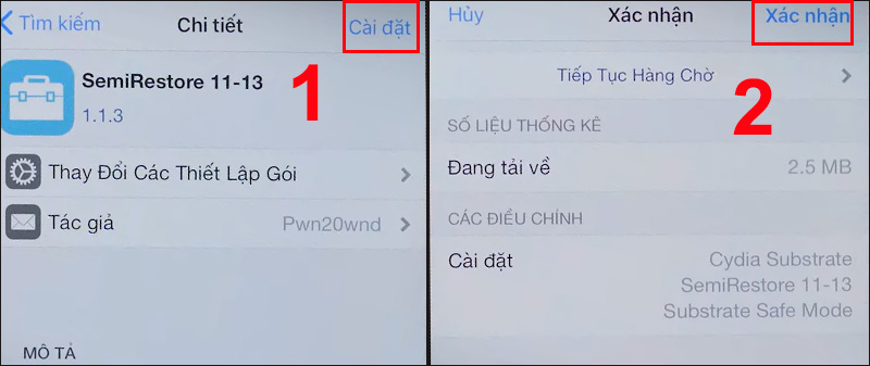 Cài đặt SemiRestore 11-13