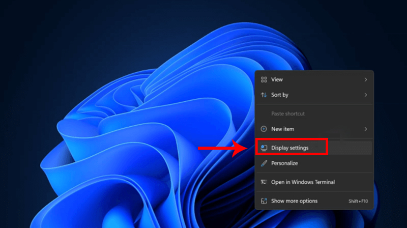 Chọn vào Display settings
