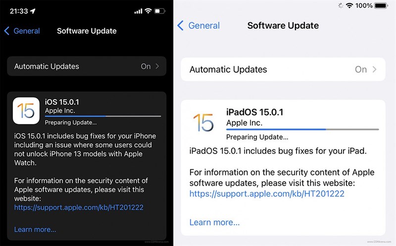 Apple phát hành iOS 15.0.1 và iPadOS 15.0.1 Apple phát hành iOS 15.0.1 và iPadOS 15.0.1