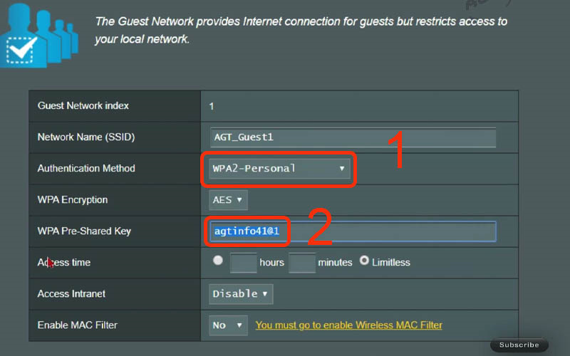 Nhập mật khẩu tại dòng WPA Pre-Shared key