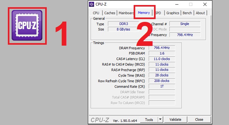 may-tinh-khong-nhan-ram-nguyen-nhan-va-cach-khac-image03-730x400-1 Mở phần mềm CPU-Z sau đó chọn phần Memor bạn sẽ xem được thông tin RAM ở đây