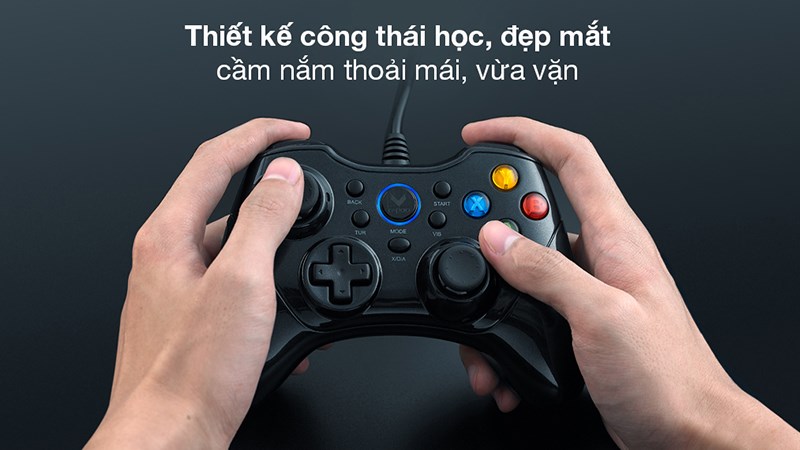 Tay cầm Rapoo V600 với thiết kế công thái học Tay cầm Rapoo V600 với thiết kế công thái học