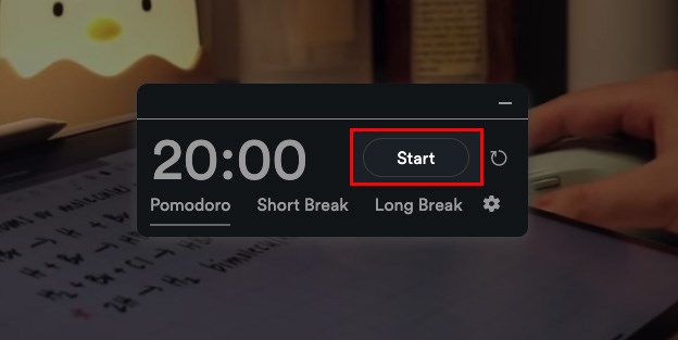 Chọn Start để bắt đầu học