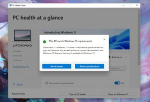 kiểm tra máy tính có cài được Windows 11 hay không