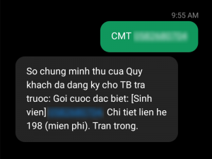 CMT Số CMND gửi 195