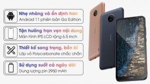 Điện thoại Nokia C20 được tối ưu bởi phiên bản Android Go riêng biệt