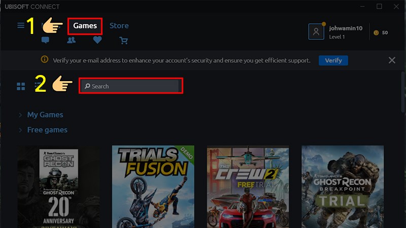 13 Tìm game Tom Clancy's Ghost Recon trên thanh Search