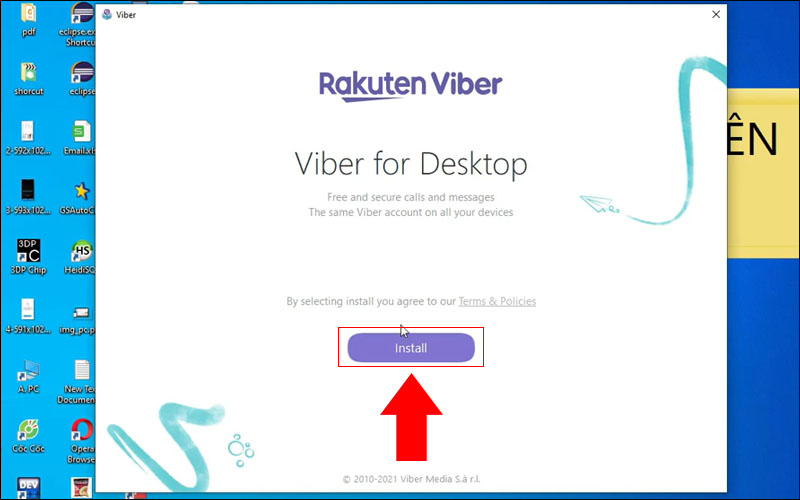 Chọn Install để bắt đầu cài đặt Viber