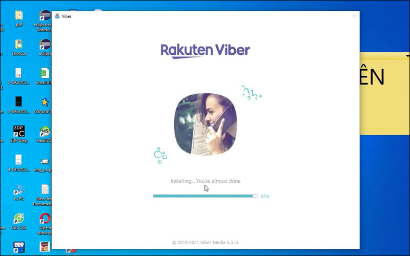 Viber đang được cài đặt vào máy tính