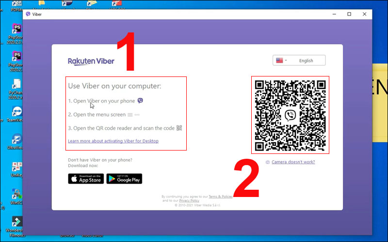 Đăng nhập Viber bằng cách quét mã QR trên điện thoại