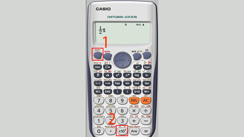video-cach-doi-do-sang-radian-tren-may-tinh-casio-va-nguoc205 Nhập phân số và nhập số pi