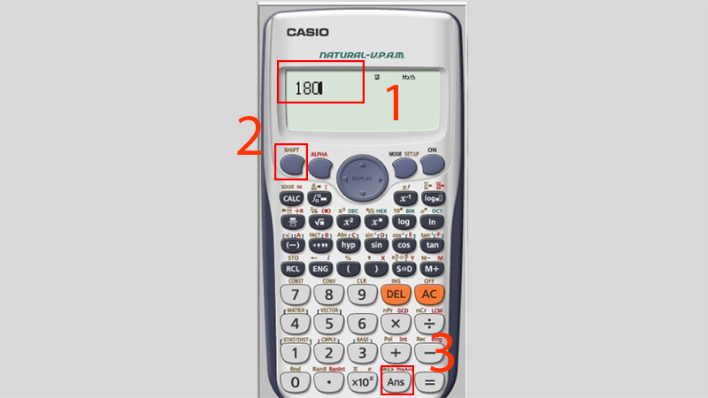 video-cach-doi-do-sang-radian-tren-may-tinh-casio-va-nguoc209 Nhập số và chọn Shift sau đó chọn Ans