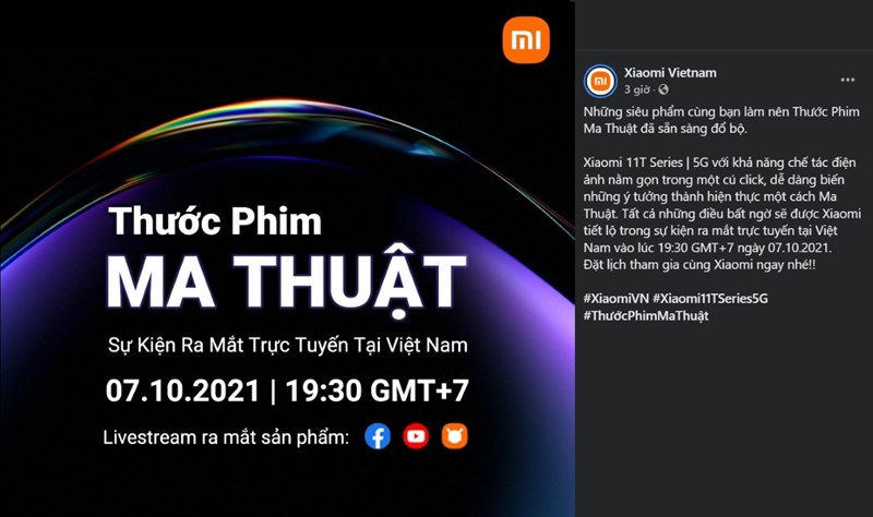 Xiaomi 11T Series được ấn định thời gian ra mắt tại VN Xiaomi 11T Series được ấn định thời gian ra mắt tại VN